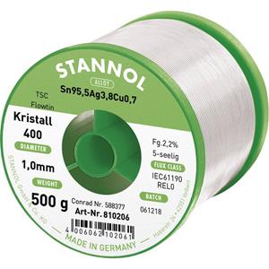 Stannol Flowtin TS Soldeertin, loodvrij Spoel Sn95,5Ag3,8Cu0,7 REL0 500 g 1 mm