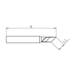 Weller RTP 025 K Soldeerpunt Mespunt 45° Lengte soldeerpunt: 18 mm Inhoud: 1 stuk(s)