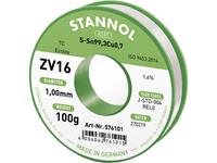 stannol ZV16 Lötzinn, bleifrei bleifrei Sn0.7Cu 100g 1.0mm