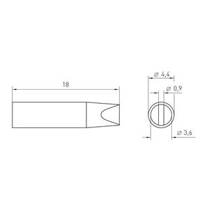 Weller RTM 036 S MS Soldeerpunt Beitelvorm Grootte soldeerpunt 3.6 mm Lengte soldeerpunt: 18 mm Inhoud: 1 stuk(s)