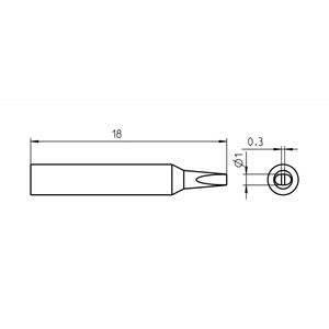 Weller RTM 010 S Soldeerpunt Beitelvorm Grootte soldeerpunt 1 mm Lengte soldeerpunt: 18 mm Inhoud: 1 stuk(s)