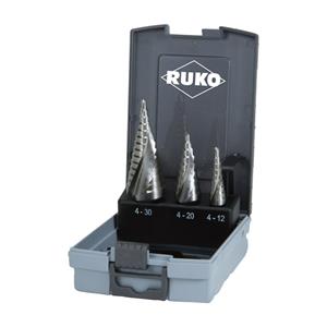 RUKO 101026RO Getrapteboorset 3-delig 4 - 12 mm, 4 - 20 mm, 4 - 30 mm HSS 3 vlakken schacht 1 set(s)