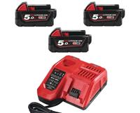 milwaukee M18 NRG-503 18V Li-Ion accu starterset (3x 5.0Ah) + lader