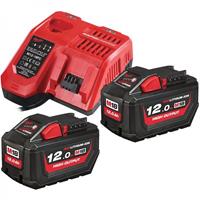 milwaukee M18 HNRG-122 NRG kit 18V Li-Ion accu starterset (2x 12,0Ah accu) + lader