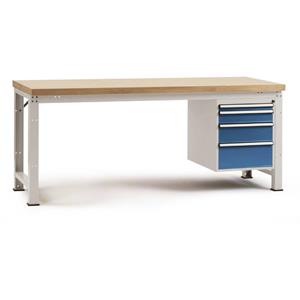 Manuflex WP5422.0002 Compleet werkbank reden PROFI standaard met Beuken massief-plaat, bxdxh = 1500 x 700 x 840 mm