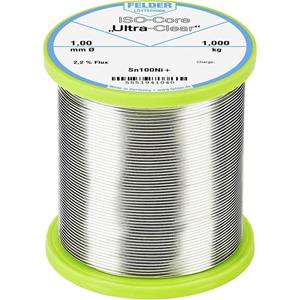 Felder Löttechnik ISO-Core  Ultra-Clear  Sn100Ni+ Lötzinn, bleifrei Spule Sn99.25Cu0.7Ni0.05 1.000