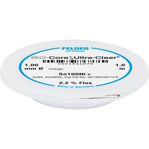 Felder LÃ¶ttechnik ISO-Core Ultra-Clear Sn100Ni+ Soldeertin, loodvrij Spoel Sn99.25Cu0.7Ni0.05 1 mm