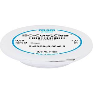 Felder Löttechnik ISO-Core  Clear  SAC305 Lötzinn Spule Sn96.5Ag3Cu0.5 0.50mm