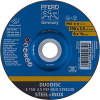 PFERD 62015420 E 150-3,5 PSF DUO STEELOX Afbraamschijf gebogen Diameter 150 mm Boordiameter 22.23 mm RVS, Staal, IJzerslag 10 stuk(s)