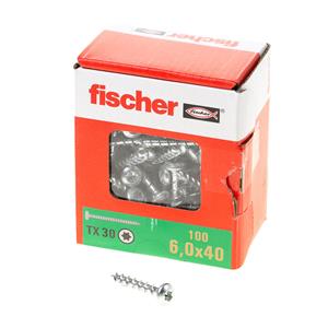 fischer Power-Fast II 670530 Spaanplaatschroeven 6 mm 40 mm Torx Staal Galvanisch verzinkt 100 stuk(s)