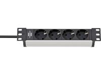 Brennenstuhl 1390007004 Alu-Line 10" 4-Way Power Strip for Cabinets H05VV-F 3G1,5