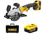 DeWALT Cirkelzaag (115mm) met 2 accu's (18V 5.0Ah) met Koffer DCS571P2-QW