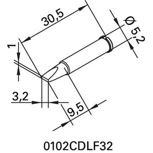 ersa 0102CDLF32 Soldeerpunt Beitelvorm, recht Grootte soldeerpunt 3.20 mm Inhoud: 1 stuk(s)