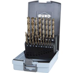 Spiralbohrersatz DIN338 Typ VA D.1-10x0,5mm HSS-Co5 19tlg.Ku.-Kassette RUKO