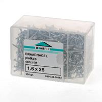 Draadnagel plat geruite kop gegalvaniseerd 1.6 x 25mm 350 gram