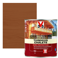 V33 houtbeits Tuinhuis High Protection donkere eik zijdeglans 0,75L