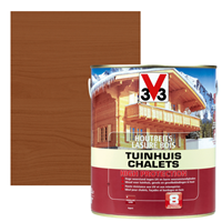 V33 houtbeits Tuinhuis High Protection donkere eik zijdeglans 2,5L