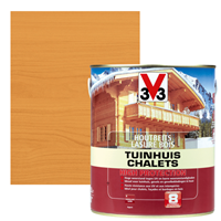 V33 houtbeits Tuinhuis High Protection midden eik zijdeglans 2,5L