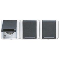 Steckdose 3f gr glz WG800 AP horiz IP44 Klappd Komplettgeh - JUNG