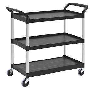 Rubbermaid Allzweck-Servierwagen Tragfähigkeit gesamt 90 kg LxBxH 860 x 470 x 960 mm, Farbe Ladefläche schwarz