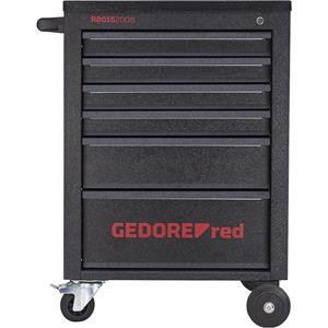 GEDORE Werkplaatswagen MECHANIC, gevuld, 6 laden, 129 onderdelen, zwart, h x b x d = 910 x 628 x 418 mm