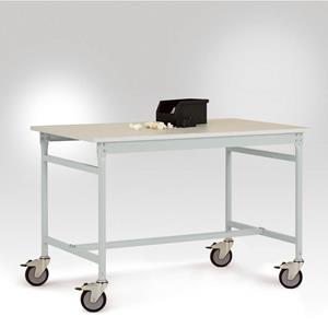 Manuflex LB4048.7035 ESD ESD-bijzettafel basismobiel met melamine tafelblad in lichtgrijs RAL 7035, bxdxh: 1250 x 800 x 853 mm Grijs-wit (RAL 7035)