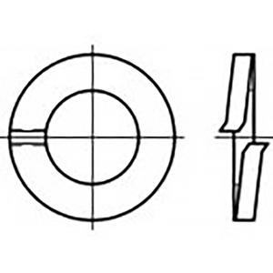 toolcraft TO-6854190 Veerringen Binnendiameter: 6 mm DIN 127 RVS V4A A4 100 stuk(s)