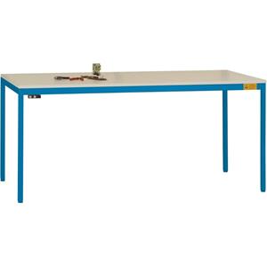 Manuflex LD1916.5007 ESD ESD-werktafel UNIDESK met kunststof plaat, onderstel van stralend blauw RAL 5007, bxdxh = 1600 x 800 x 723-733 mm Stralend blauw (RAL