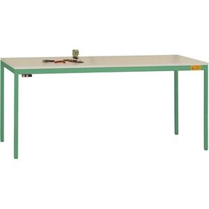 Manuflex LD1916.6011 ESD ESD-werktafel UNIDESK met kunststof plaat, onderstel Reseda groen RAL 6011, bxdxh = 1600 x 800 x 723-733 mm Reseda groen (RAL 9010)