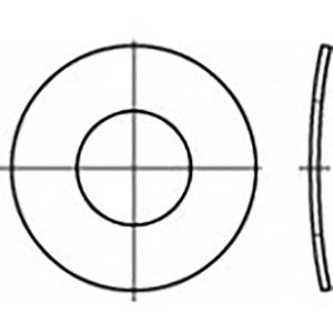 toolcraft TO-6854550 Veerschijven Binnendiameter: 2.6 mm DIN 137 RVS V2A A2 100 stuk(s)