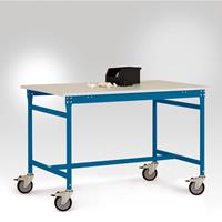 Manuflex LB4066.5007 ESD ESD-bijzettafel basismobiel met kunststof tafelblad in stralend blauw RAL 5007, bxdxh: 1500 x 800 x 856 mm Stralend blauw (RAL 5007)
