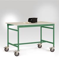 Manuflex LB4063.6011 ESD ESD-bijzettafel basismobiel met rubberlijm tafelblad in Reseda groen RAL 6011, bxdxh: 1500 x 800 x 850 mm Reseda groen (RAL 9010)