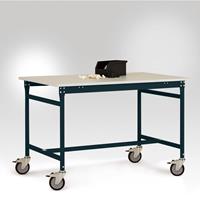 Manuflex LB4063.7016 ESD ESD-bijzettafel basismobiel met rubberlijm tafelblad in antraciet RAL 7016, bxdxh: 1500 x 800 x 850 mm Antraciet