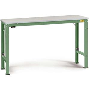 Manuflex LU7018.6011 ESD ESD-werktafel universele speciale reden tafel met melamine schijf, bxdxh = 1000 x 800 x 725-1025 mm Reseda groen (RAL 9010)