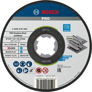 Bosch X-LOCK 2608619364 Doorslijpschijf recht 125 mm 10 stuk(s)