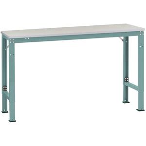 Manuflex AU7074.5021 Werk achtergrond tafel universele speciale met stalen beslag schijf, bxdxh = 1500 x 1200 x 722-1022 mm Waterblauw