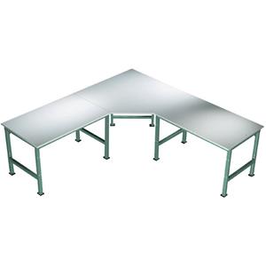 Manuflex AU0047.0001 Vijfhoek aaneenschakeling element universele met kunststof plaat, voor tafel diepte = 800 mm Grijs, Groen