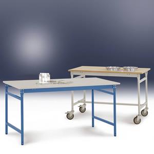 Manuflex BB3057.5007 Bijzettafel basis stationair met kunststof tafelblad in stralend blauw RAL 5007, bxdxh: 1500 x 600 x 780 mm Stralend blauw (RAL 5007)
