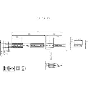 stäubli PP-115/4 Sicherheits-Prüfspitze Steckanschluss 4mm CAT II 1000V Rot