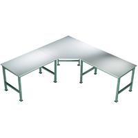 Manuflex AU0041.0001 Fünfeck-Verkettungselement UNIVERSAL mit Melamin-Platte, für Tischtiefe = 800