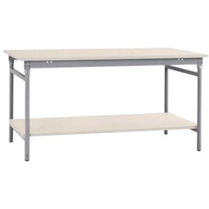 Manuflex BB5217.9006 Compleet bijzettafel basis stationair met kunststof plaat + legplank, bxdxh: 1250 x 600 x 780 mm Aluminium-zilver