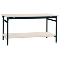Manuflex BB5217.7016 Compleet bijzettafel basis stationair met kunststof plaat + legplank, bxdxh: 1250 x 600 x 780 mm Antraciet