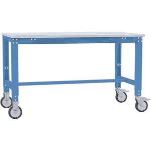 Manuflex AU7367.5012 Werktafel universele speciale mobiele met kunststof plaat, bxdxh = 1500 x 1000 x 752-972 mm Lichtblauw (RAL 5012)