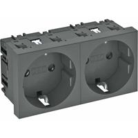 obobettermann Geräteeinsatz Steckdose (B x H x T) 90 x 45 x 42mm 1 St. Grau
