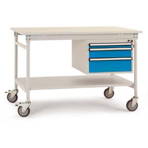 Manuflex BB5367.0001 Compleet bijzettafel basismobiel met kunststof plaat + behuizing onderbouw, bxdxh: 1000 x 800 x 850 mm Grijs, Groen