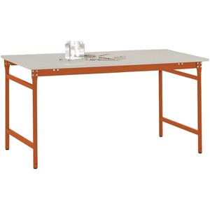 Manuflex BB3011.2001 Bijzettafel basis stationair met melamine tafelblad in roodoranje RAL 2001, bxdxh: 1000 x 600 x 780 mm Rood-oranje (RAL 2001)