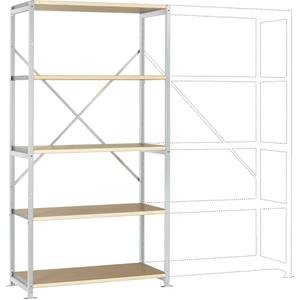 Manuflex RP1012.7035 Fachbodenregal-Grundmodul (B x H x T) 1030 x 2000 x 500mm Holzboden