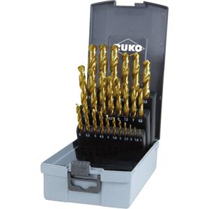 ruko 250215TRO HSS-G Spiraalboorset 25-delig 1 mm, 1.5 mm, 2 mm, 2.5 mm, 3 mm, 3.5 mm, 4 mm, 4.5 mm, 5 mm, 5.5 mm, 6 mm, 6.5 mm, 7 mm, 7.5 mm, 8 mm, 8.5 mm, 9