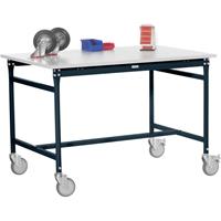 Manuflex BB4089.7016 Bijzettafel basismobiel met PVC-tafelblad in antraciet RAL 7016, bxdxh: 2000 x 800 x 850 mm Antraciet