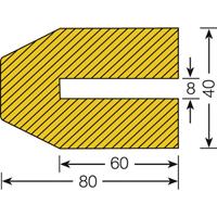 Moravia Warn- und Schutzprofil (L x B x H) 1000m x 40mm x 80mm